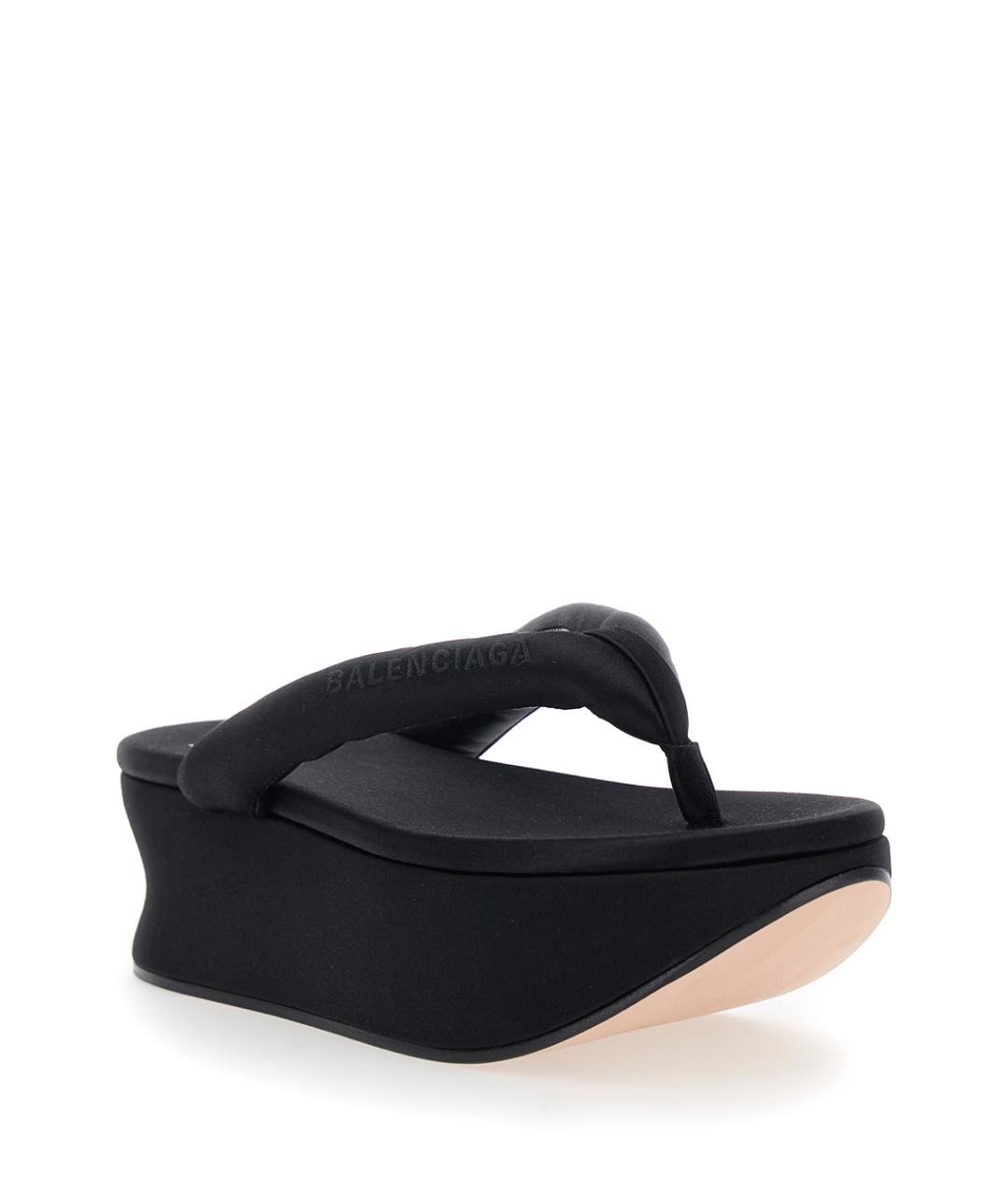 BALENCIAGA Черные текстильные сабо, фото 2