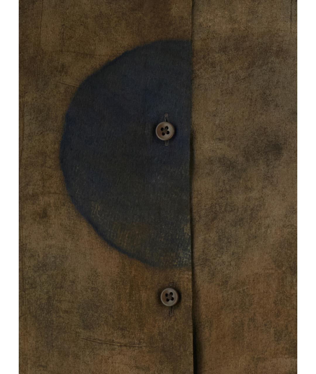 UMA WANG Коричневая шелковая рубашка, фото 3