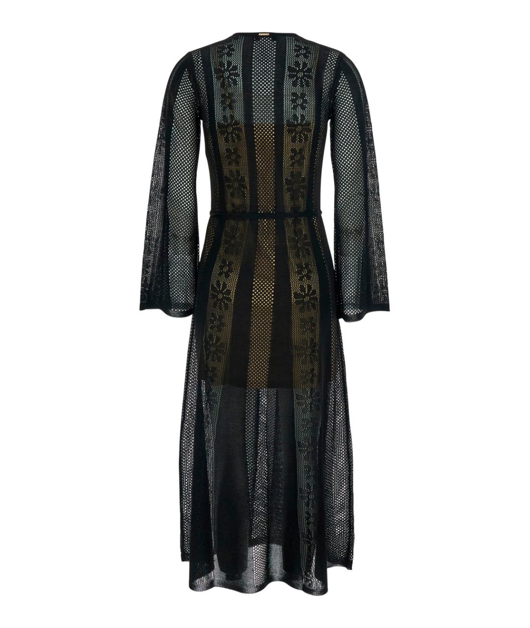 TWIN-SET Черное вискозное повседневное платье, фото 2