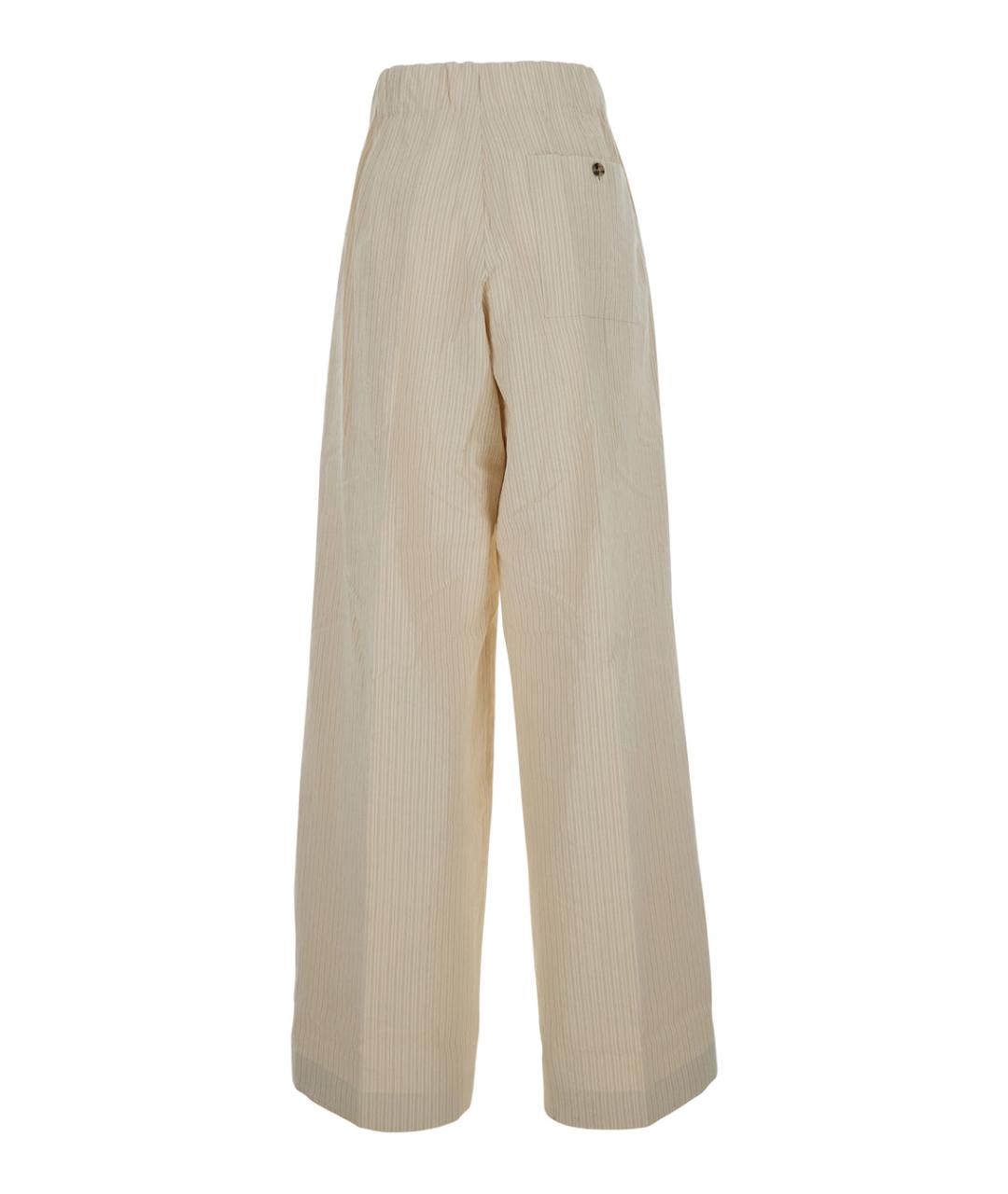 DRIES VAN NOTEN Бежевые хлопковые прямые брюки, фото 2