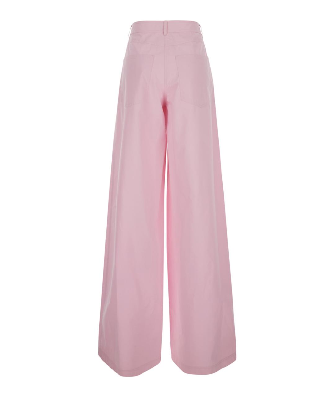 MSGM Розовые хлопковые прямые брюки, фото 2