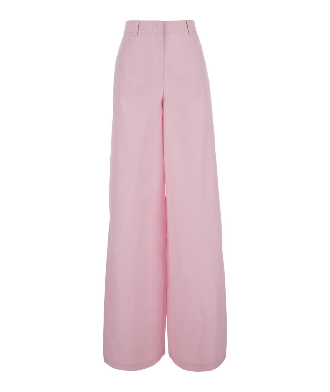 MSGM Розовые хлопковые прямые брюки, фото 1