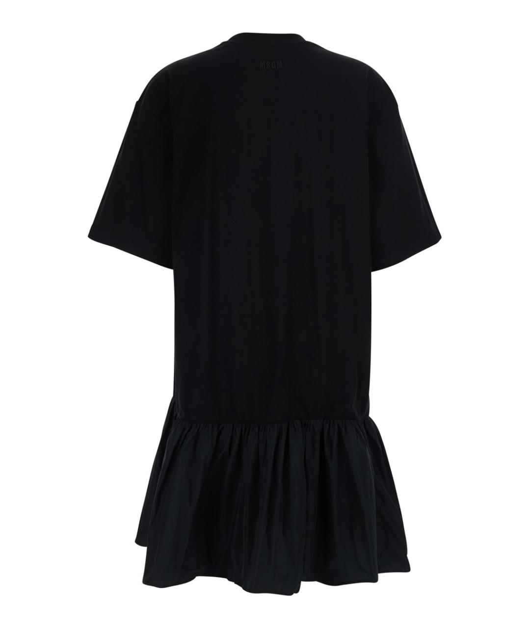 MSGM Черное хлопковое повседневное платье, фото 2