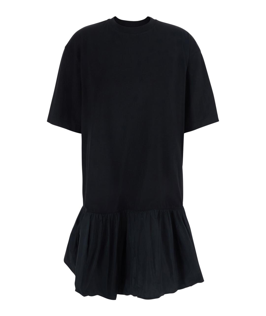 MSGM Черное хлопковое повседневное платье, фото 1