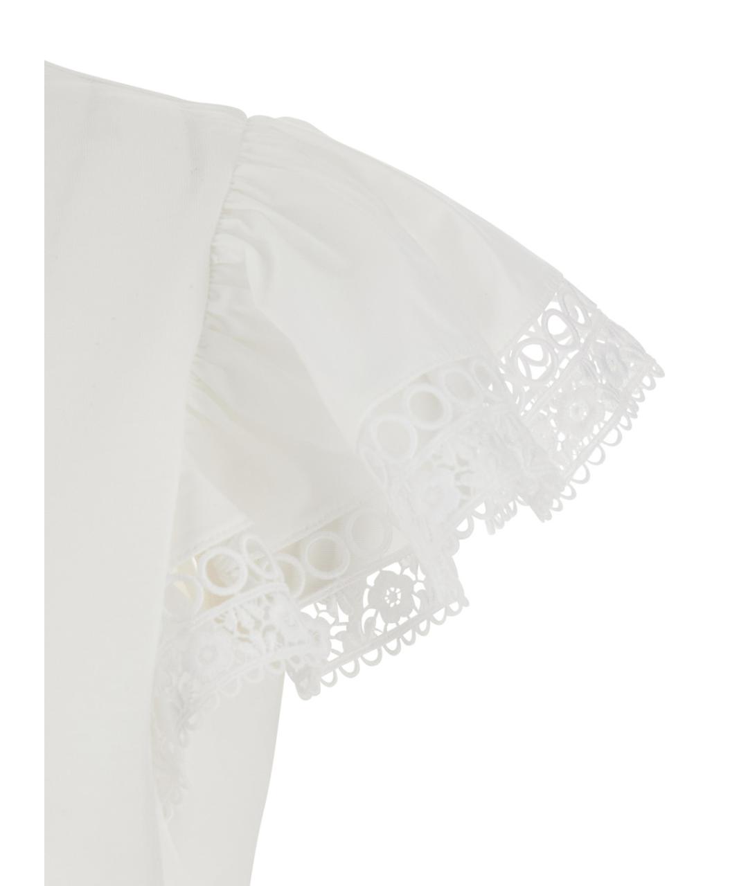 TWIN-SET Белая хлопковая футболка, фото 3