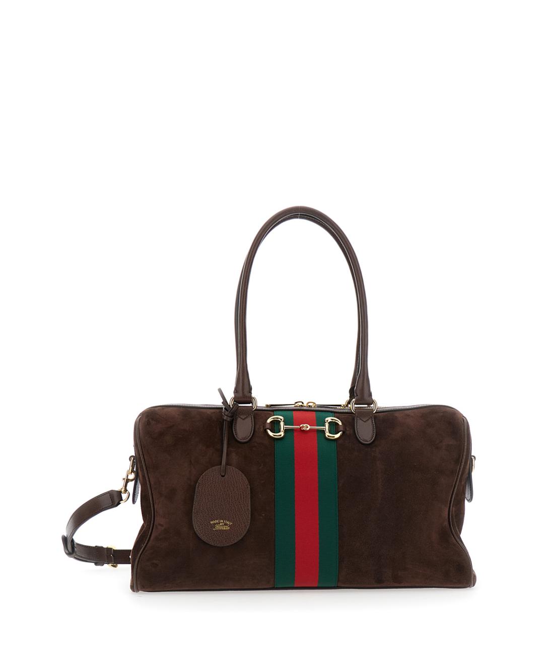 GUCCI Коричневая замшевая сумка через плечо, фото 1