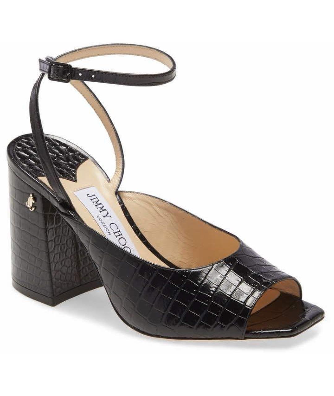 JIMMY CHOO Черные кожаные босоножки, фото 9