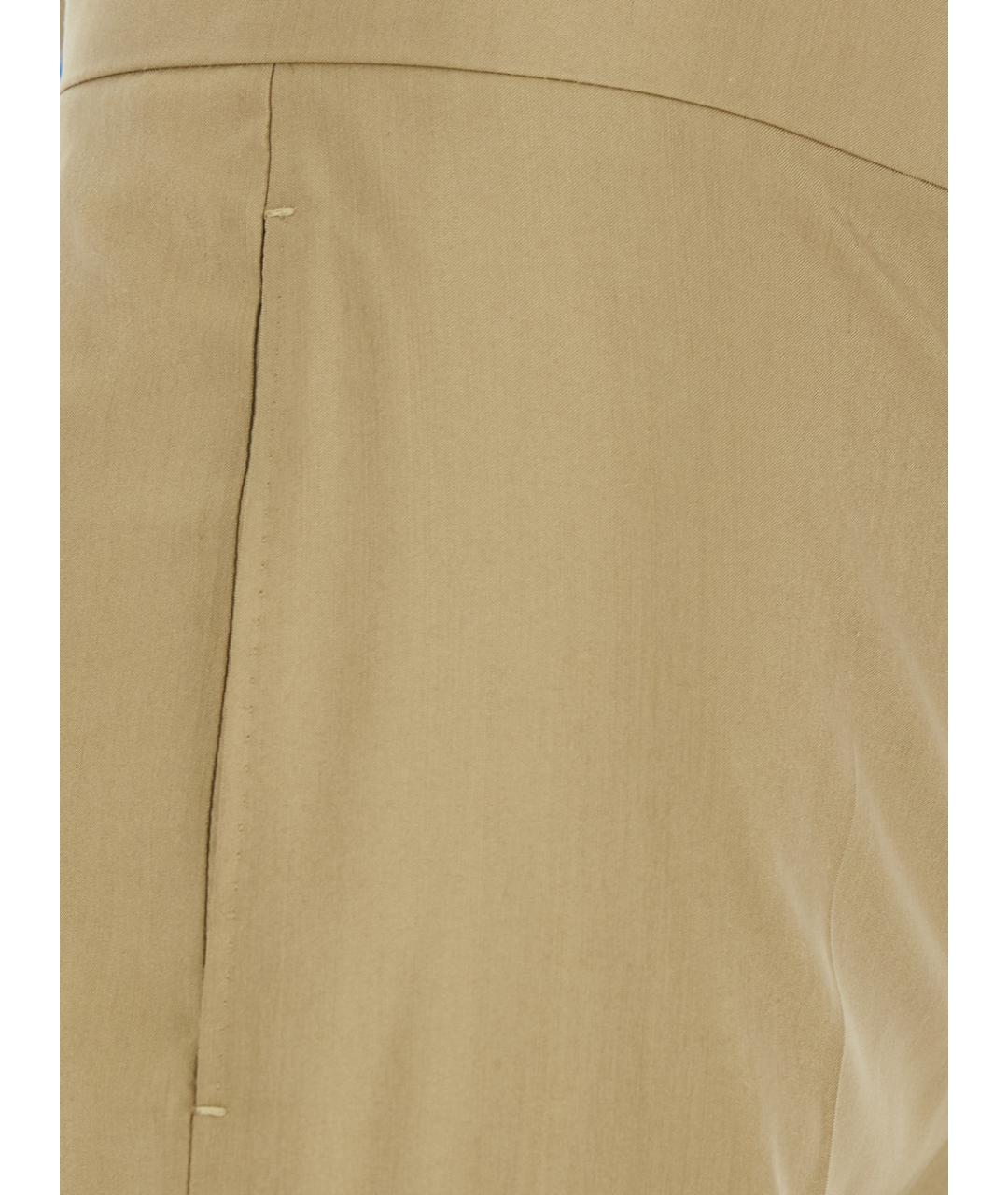 MAX MARA Бежевые шерстяные прямые брюки, фото 3