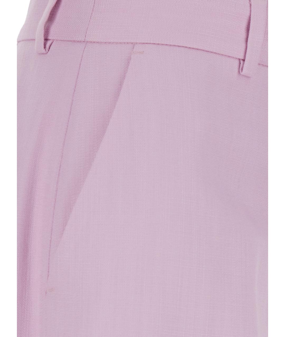 MSGM Розовые вискозные прямые брюки, фото 3