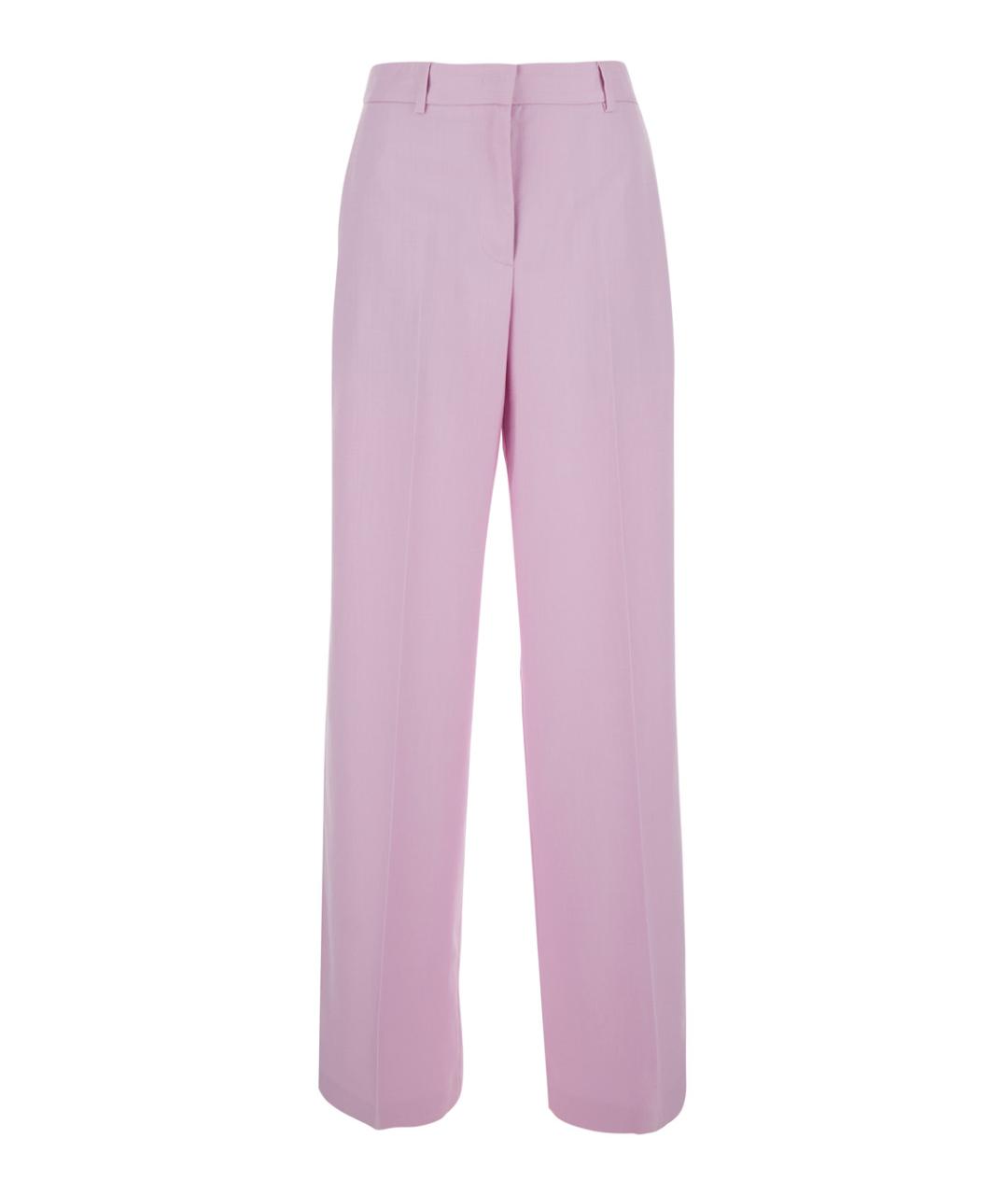 MSGM Розовые вискозные прямые брюки, фото 1