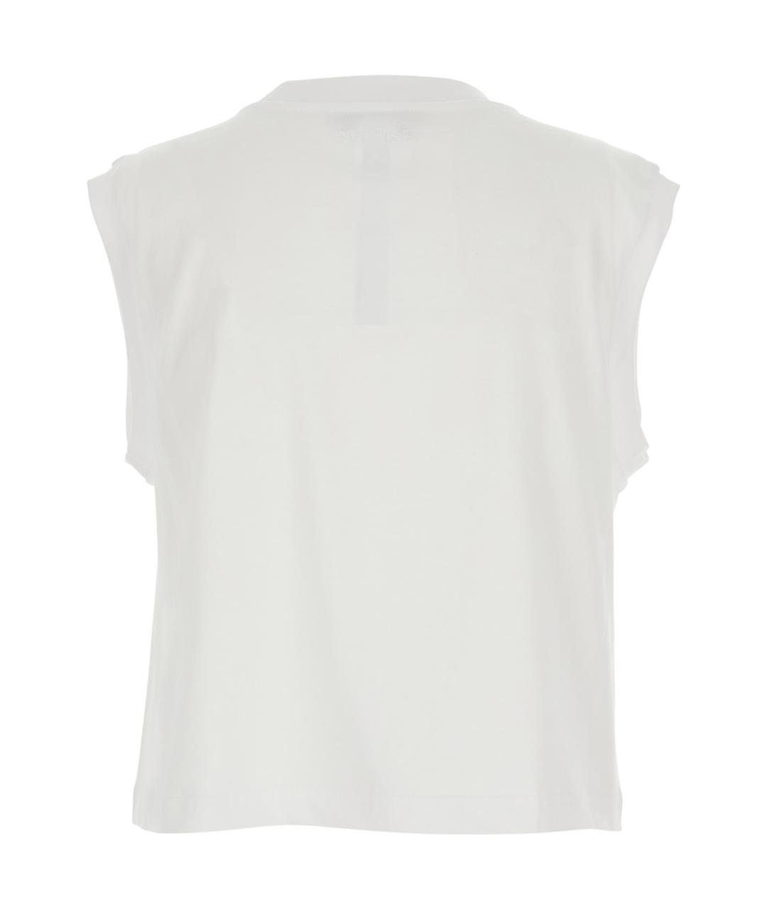TWIN-SET Белая хлопковая футболка, фото 2