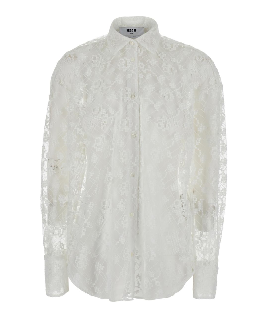 MSGM Белая полиэстеровая рубашка, фото 1