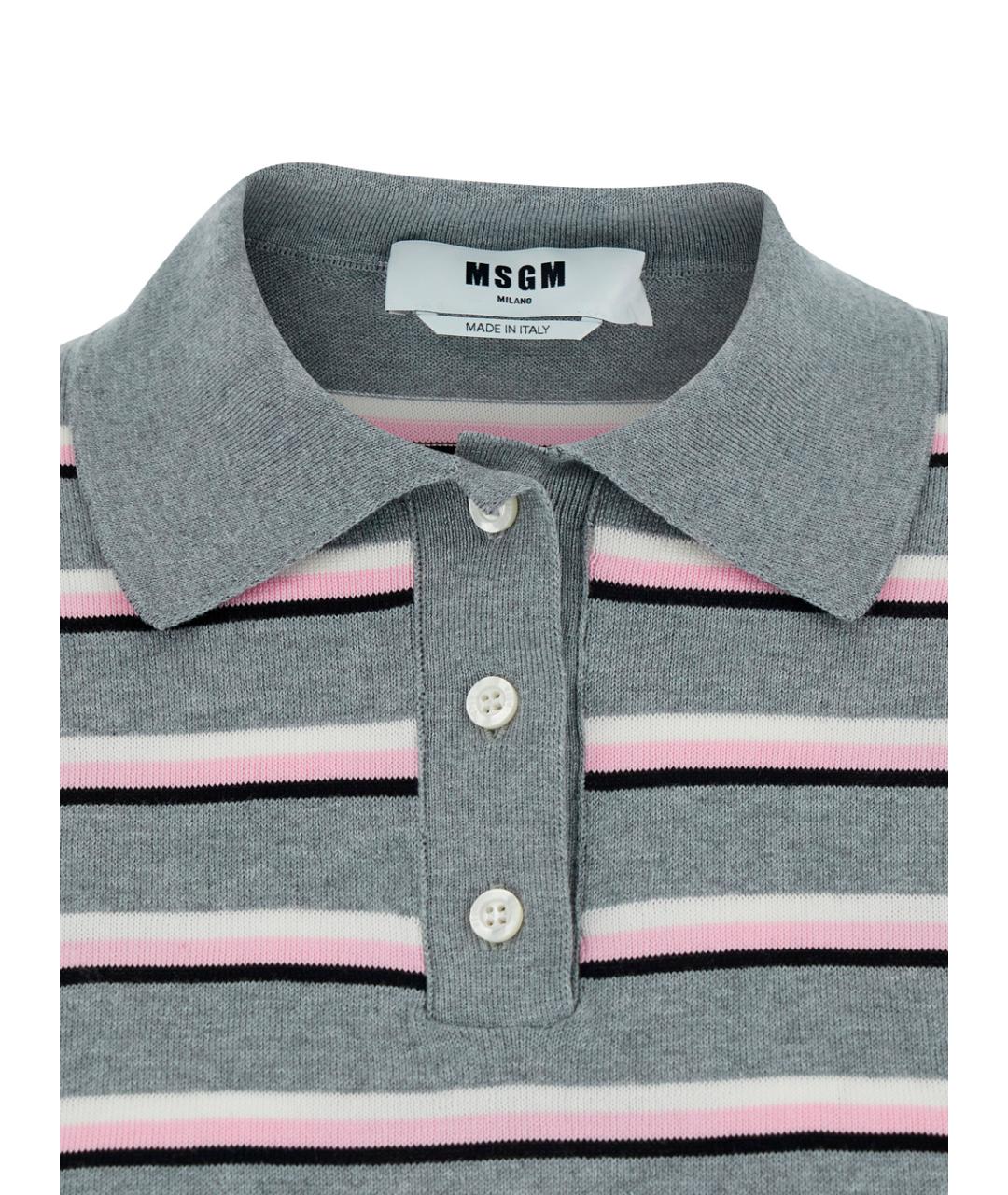 MSGM Серая хлопковая футболка, фото 3