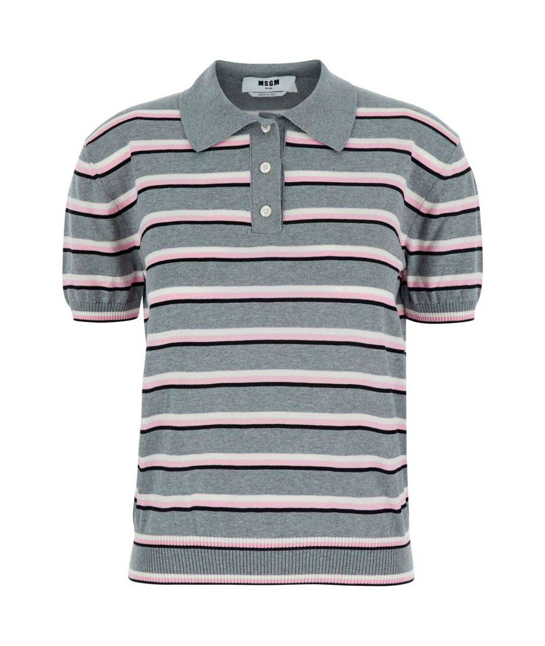 MSGM Серая хлопковая футболка, фото 1