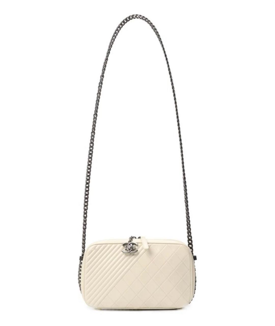 CHANEL Бежевая кожаная сумка через плечо, фото 1