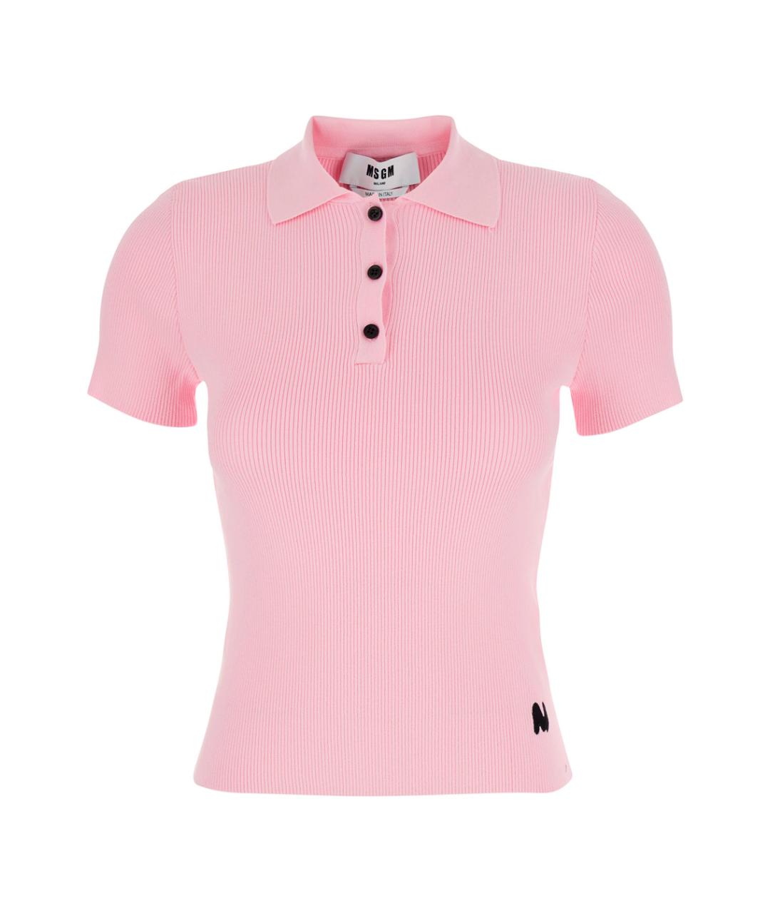 MSGM Розовая вискозная футболка, фото 1