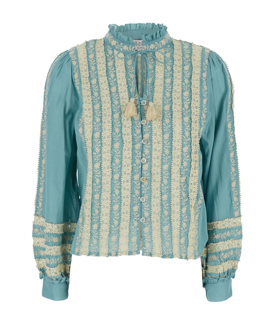 SEA NYC Голубая хлопковая рубашка, фото 1