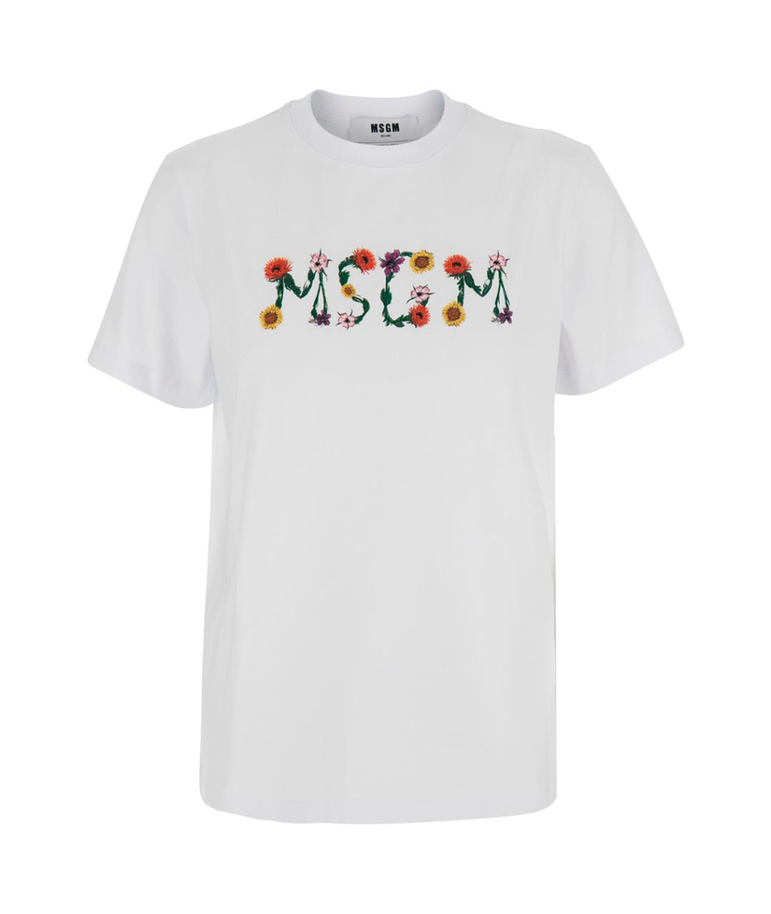 MSGM Белая хлопковая футболка, фото 1