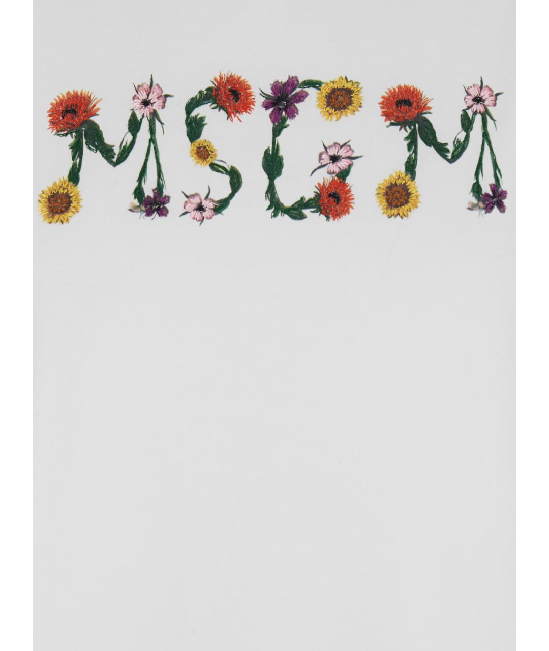 MSGM Белая хлопковая футболка, фото 3