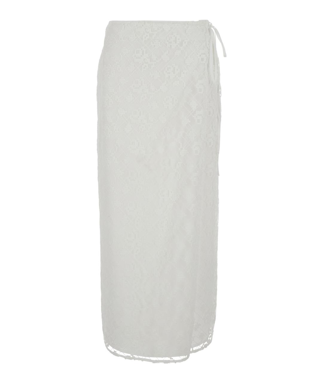 MSGM Белая полиэстеровая юбка миди, фото 1