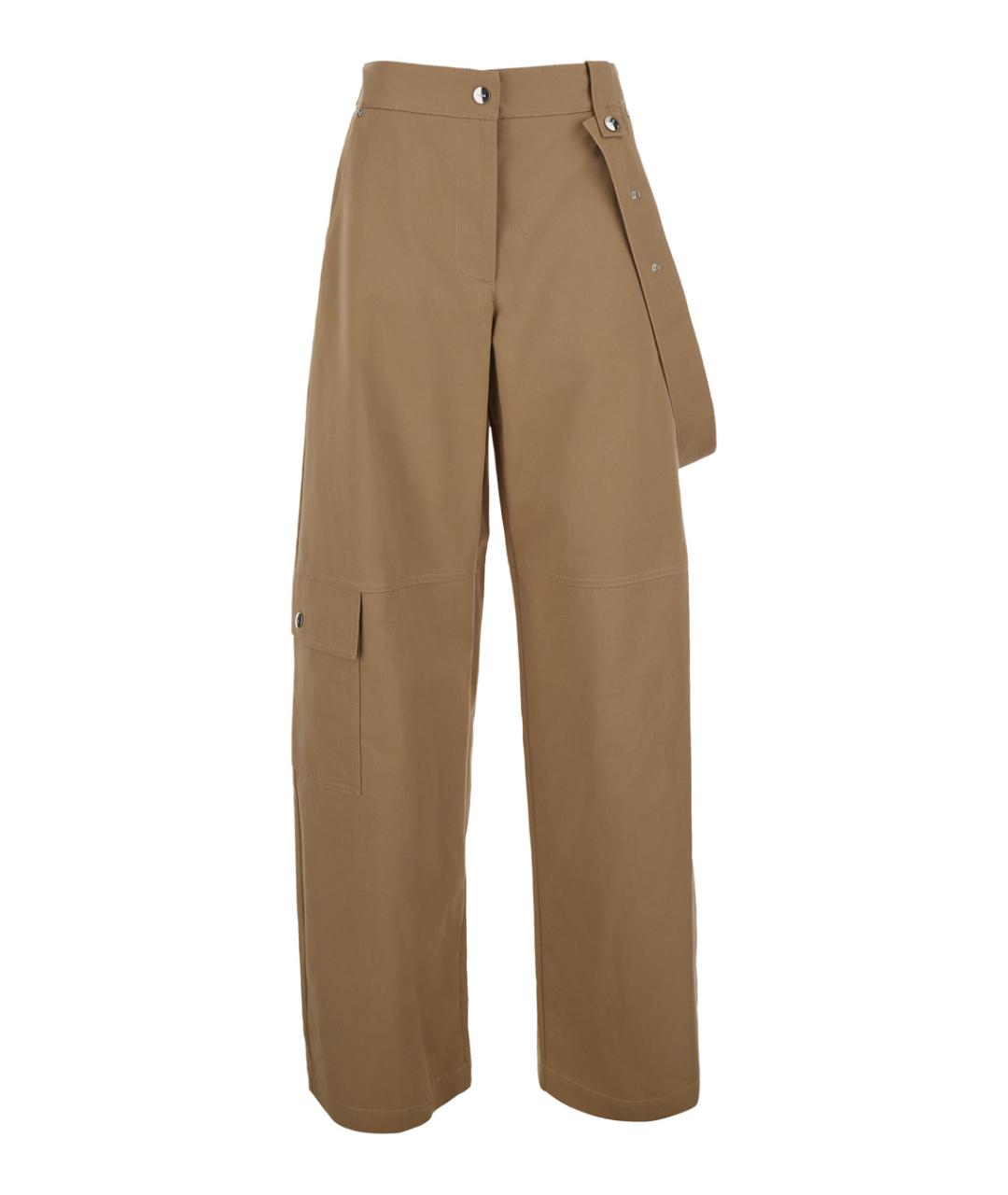 MSGM Бежевые хлопковые прямые брюки, фото 1