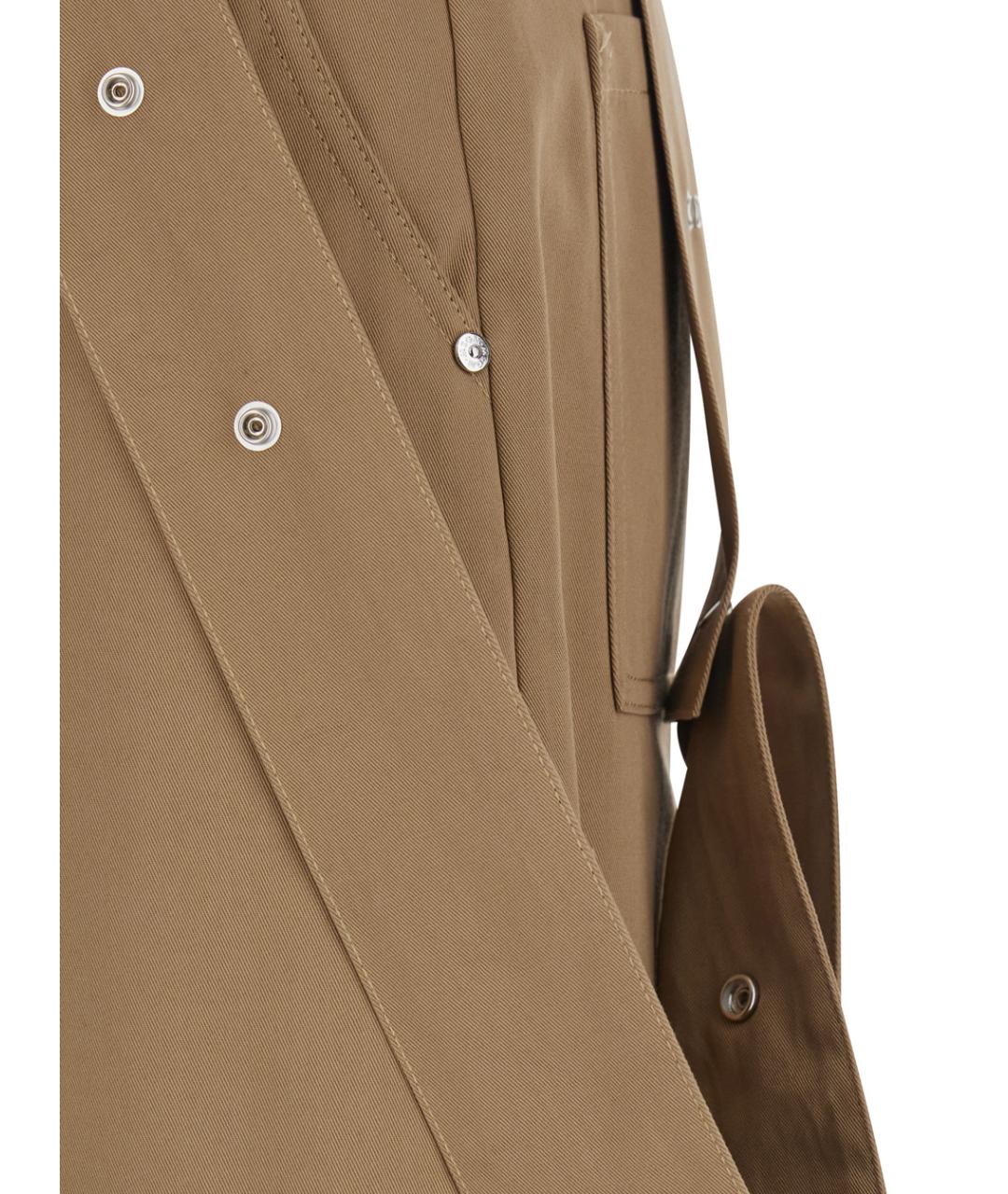 MSGM Бежевые хлопковые прямые брюки, фото 3