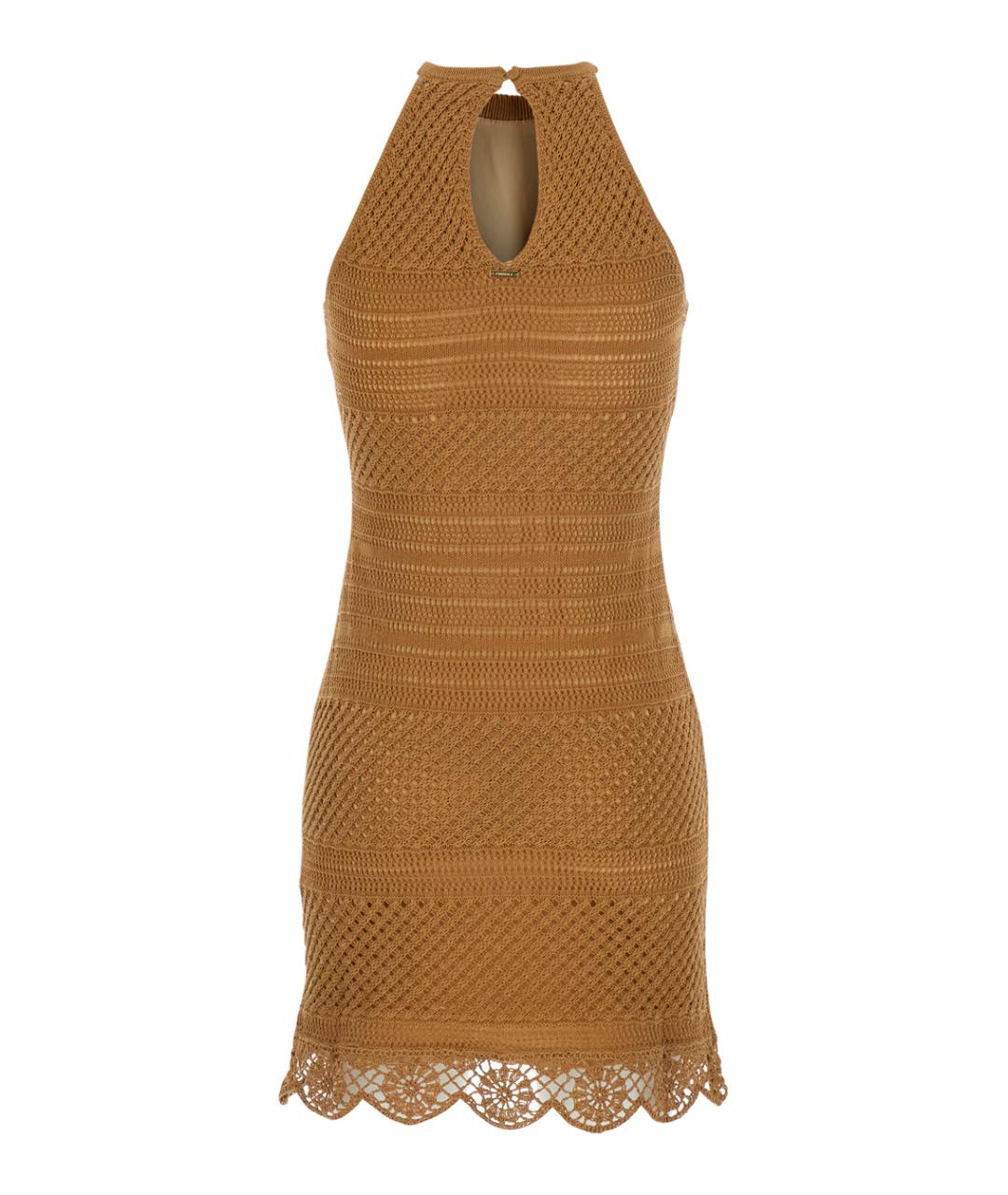 TWIN-SET Бежевое хлопковое повседневное платье, фото 2