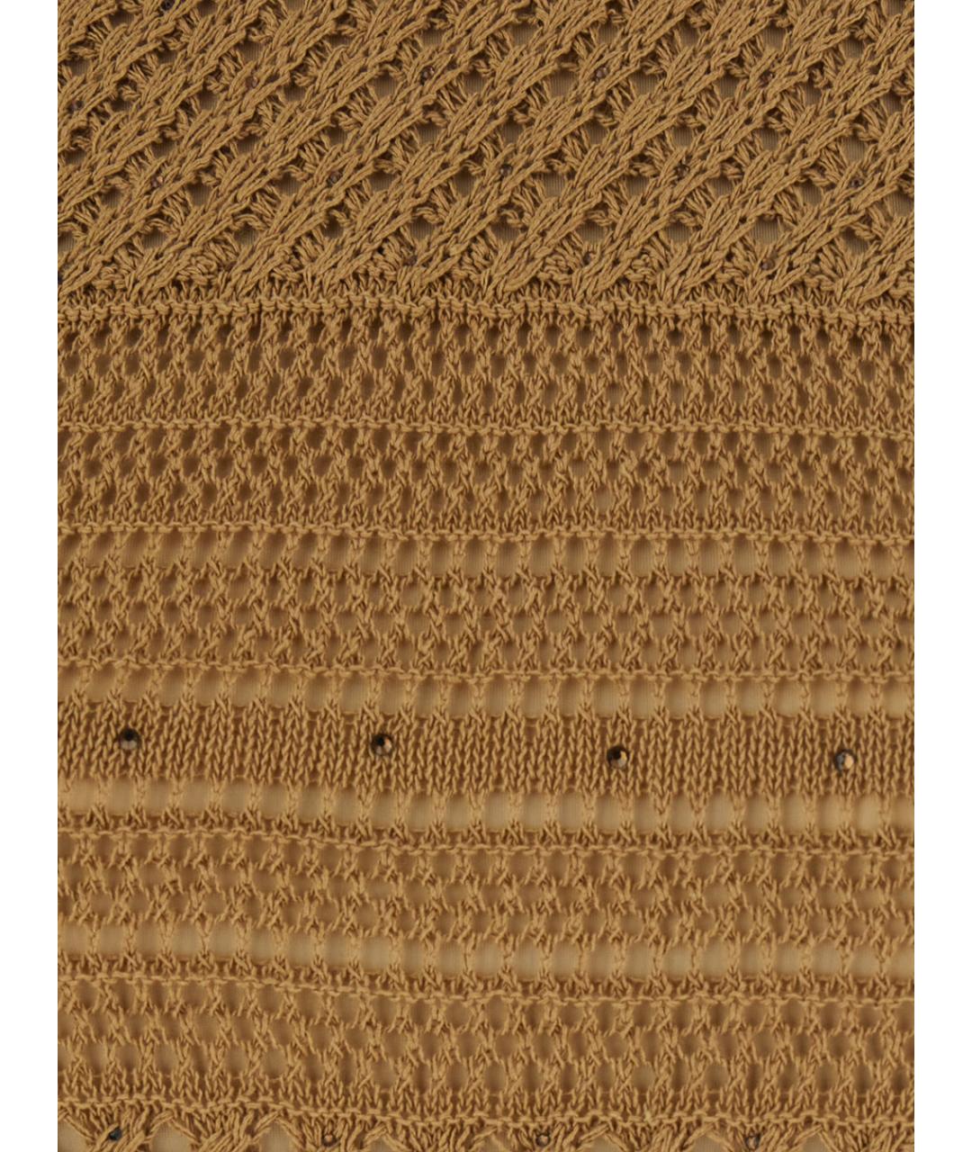 TWIN-SET Бежевое хлопковое повседневное платье, фото 3