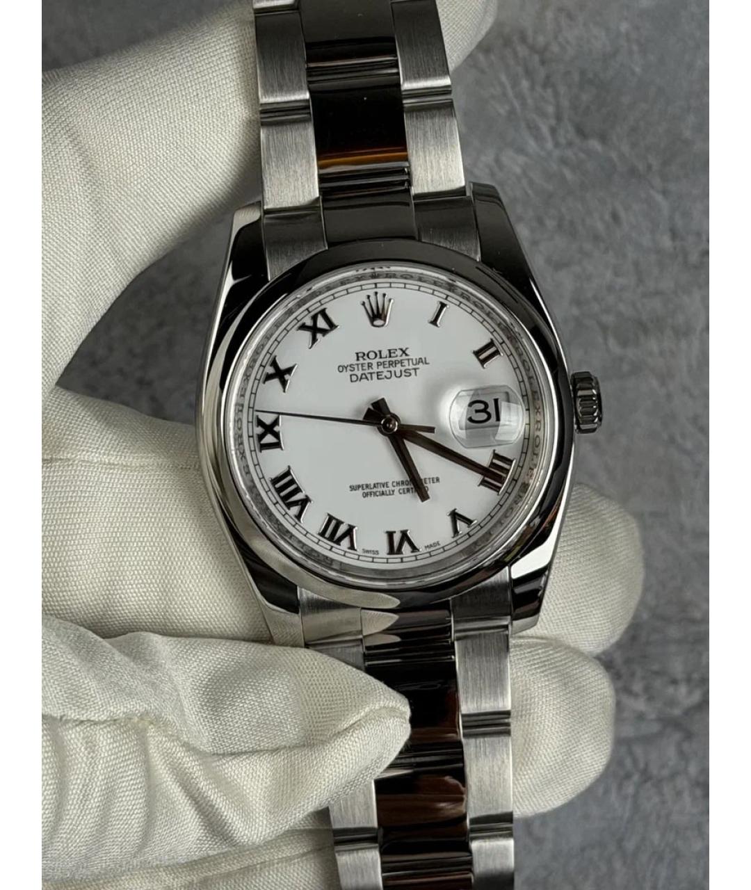 ROLEX Белые металлические часы, фото 2