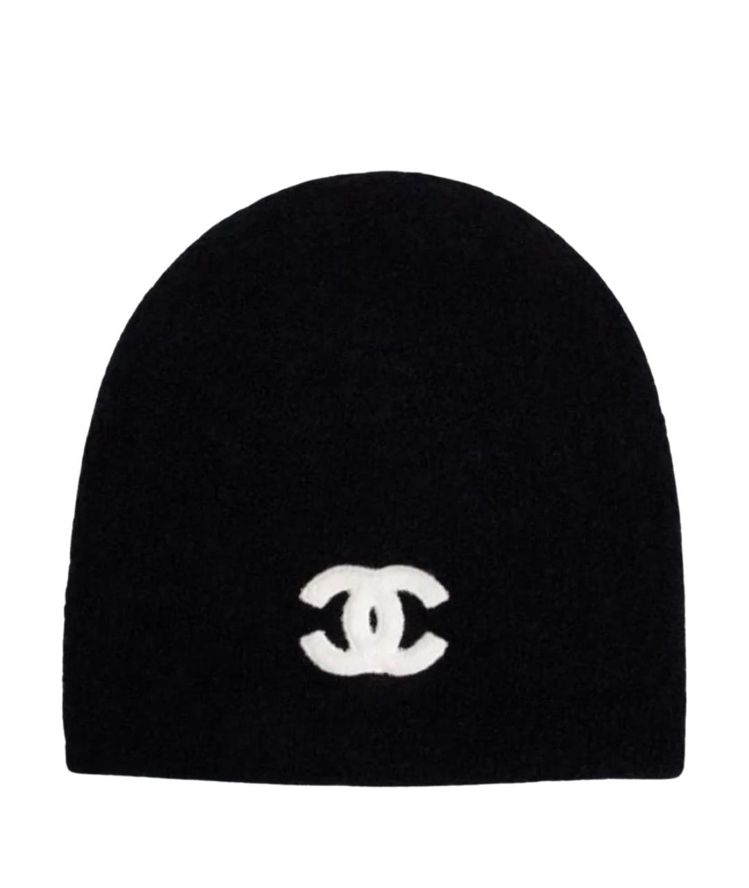 CHANEL Черная кашемировая шапка, фото 1