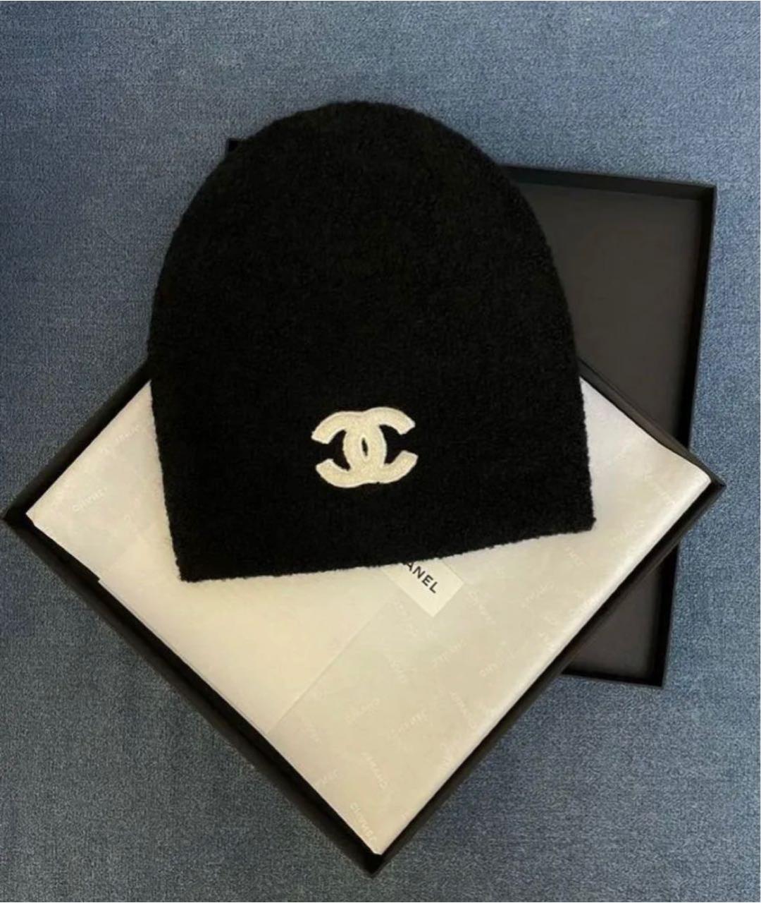 CHANEL Черная кашемировая шапка, фото 2