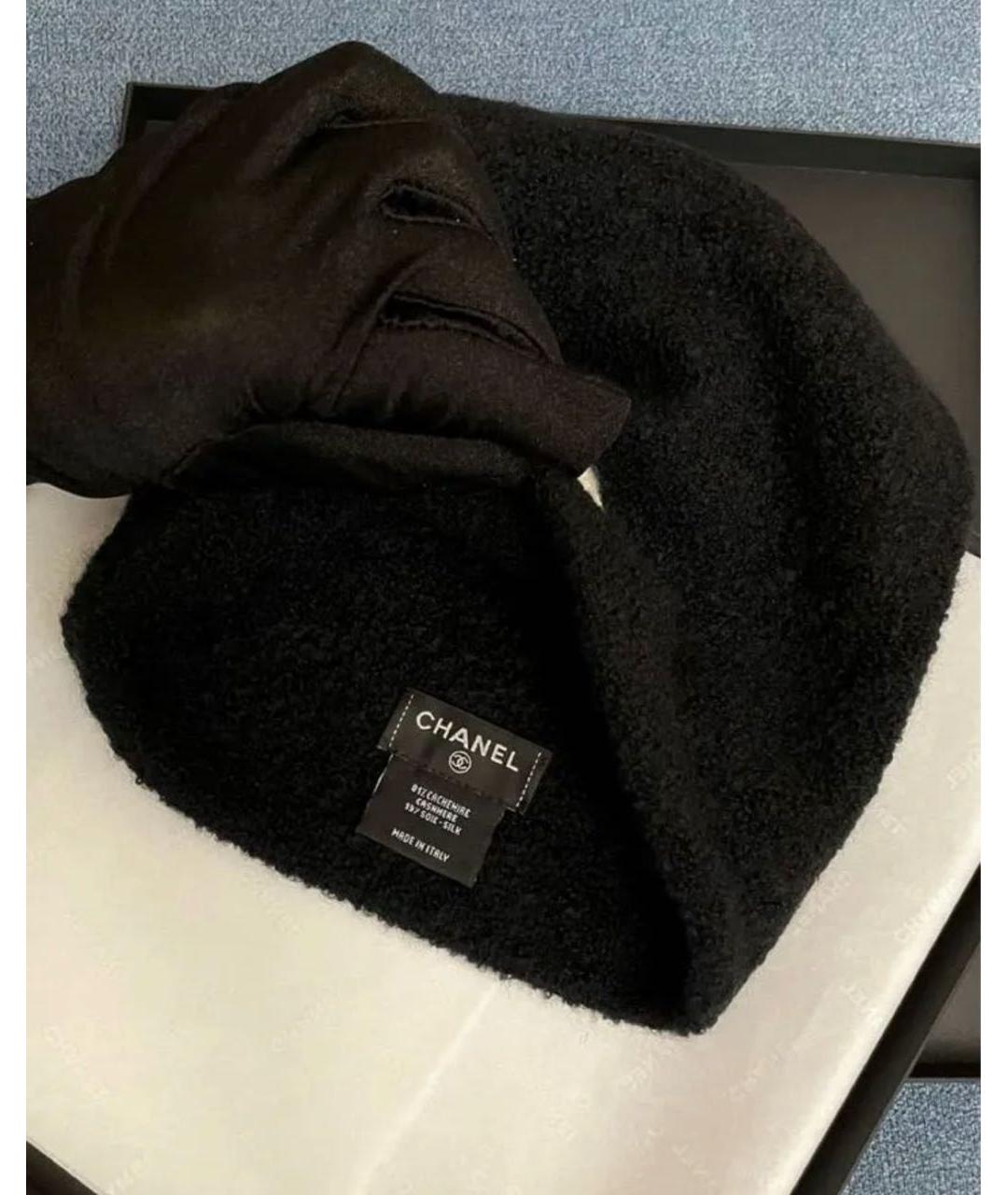 CHANEL Черная кашемировая шапка, фото 3
