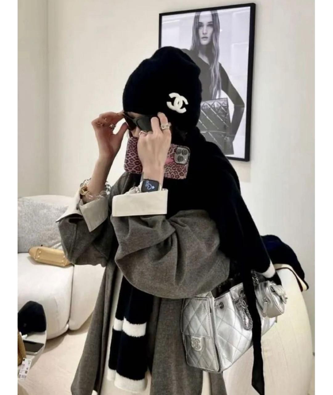 CHANEL Черная кашемировая шапка, фото 5