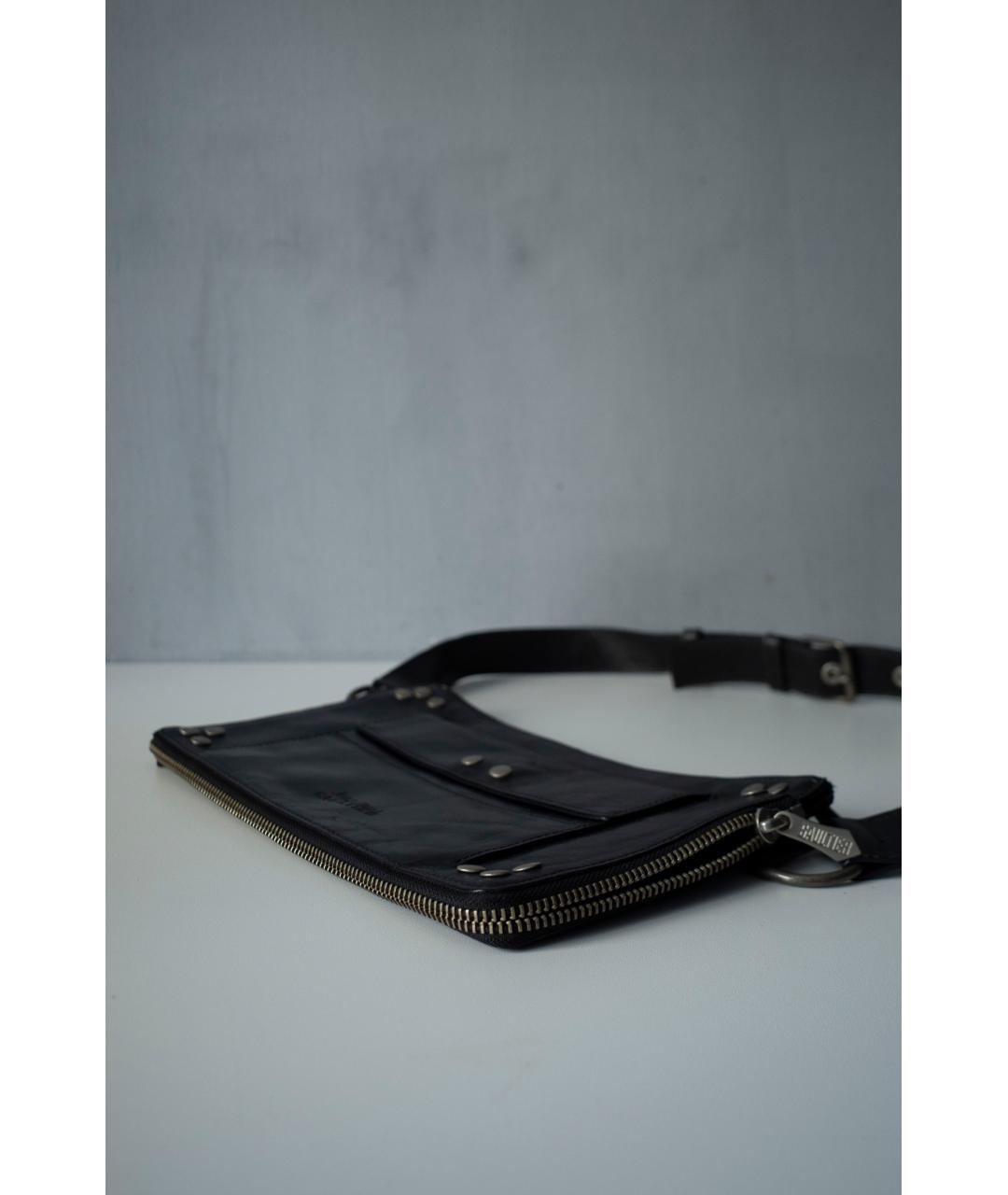 JEAN PAUL GAULTIER Черная кожаная поясная сумка, фото 5