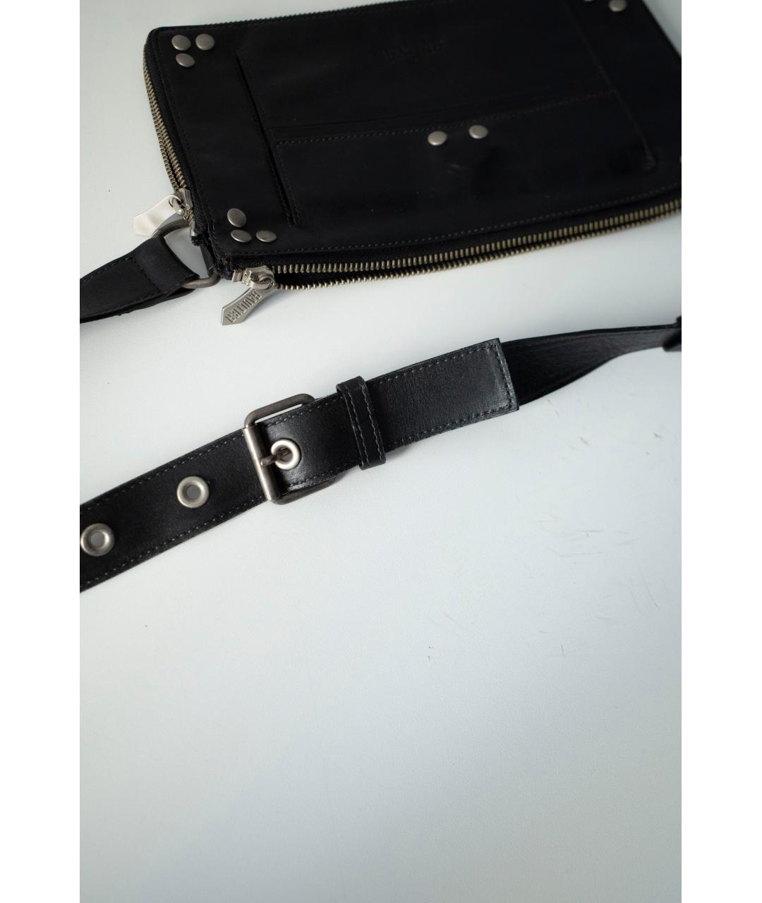 JEAN PAUL GAULTIER Черная кожаная поясная сумка, фото 7