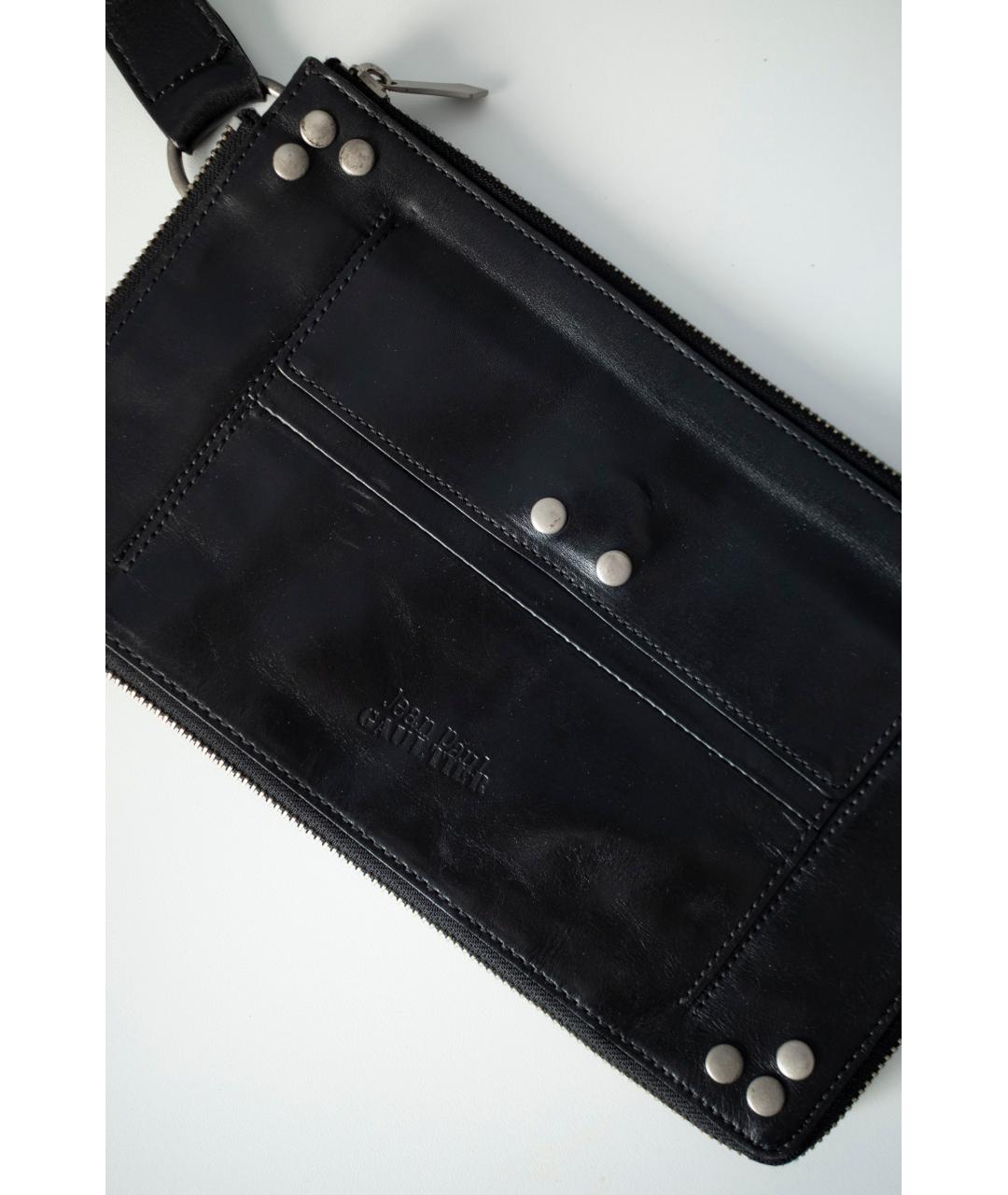 JEAN PAUL GAULTIER Черная кожаная поясная сумка, фото 2