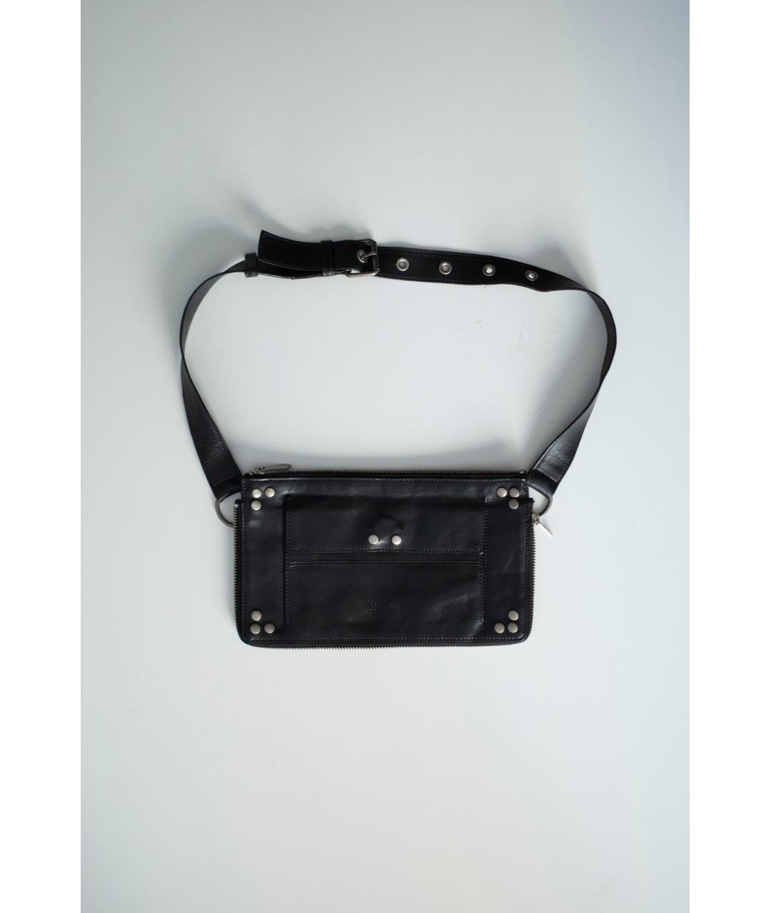 JEAN PAUL GAULTIER Черная кожаная поясная сумка, фото 9