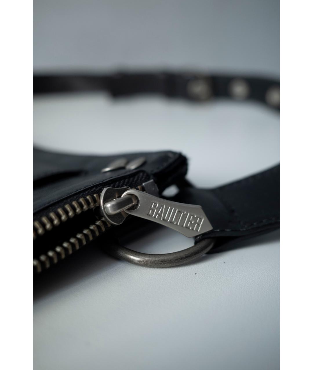 JEAN PAUL GAULTIER Черная кожаная поясная сумка, фото 6