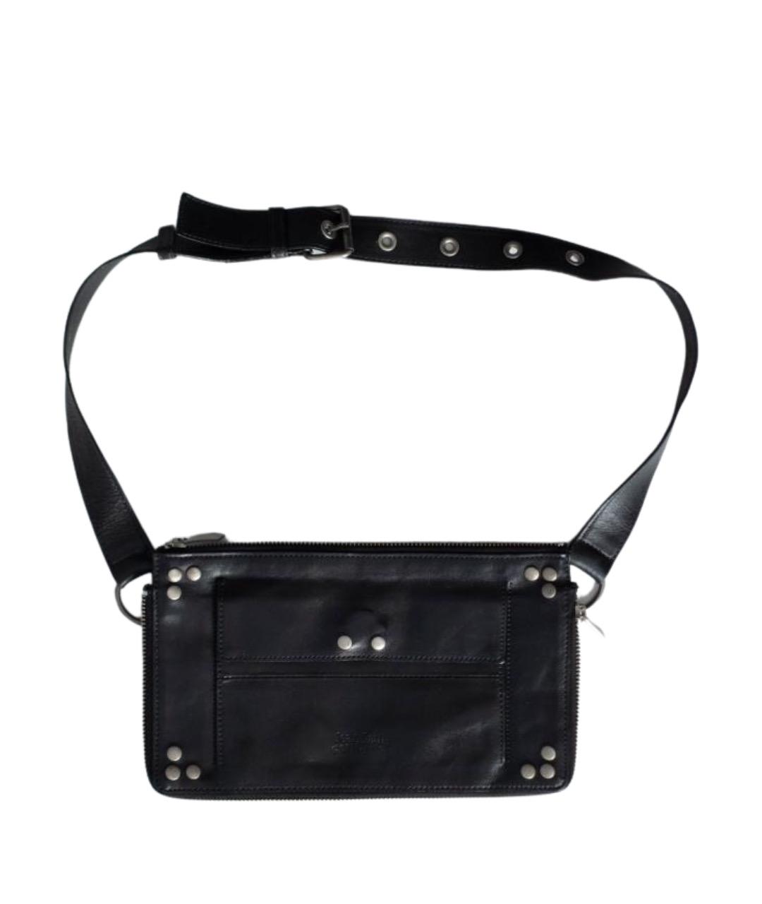 JEAN PAUL GAULTIER Черная кожаная поясная сумка, фото 1