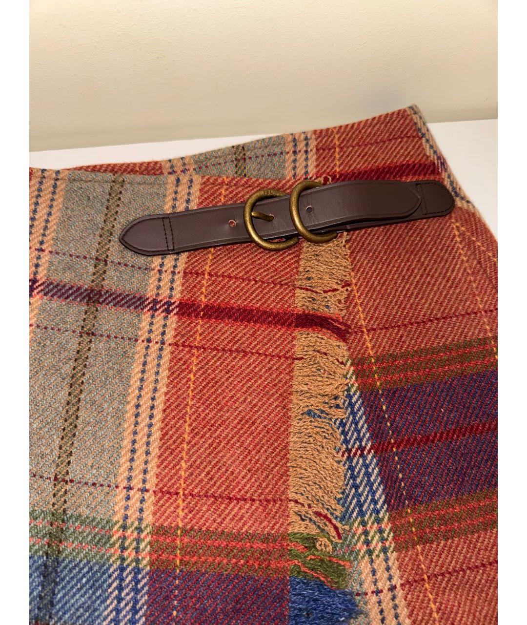 POLO RALPH LAUREN Мульти шерстяная юбка мини, фото 3