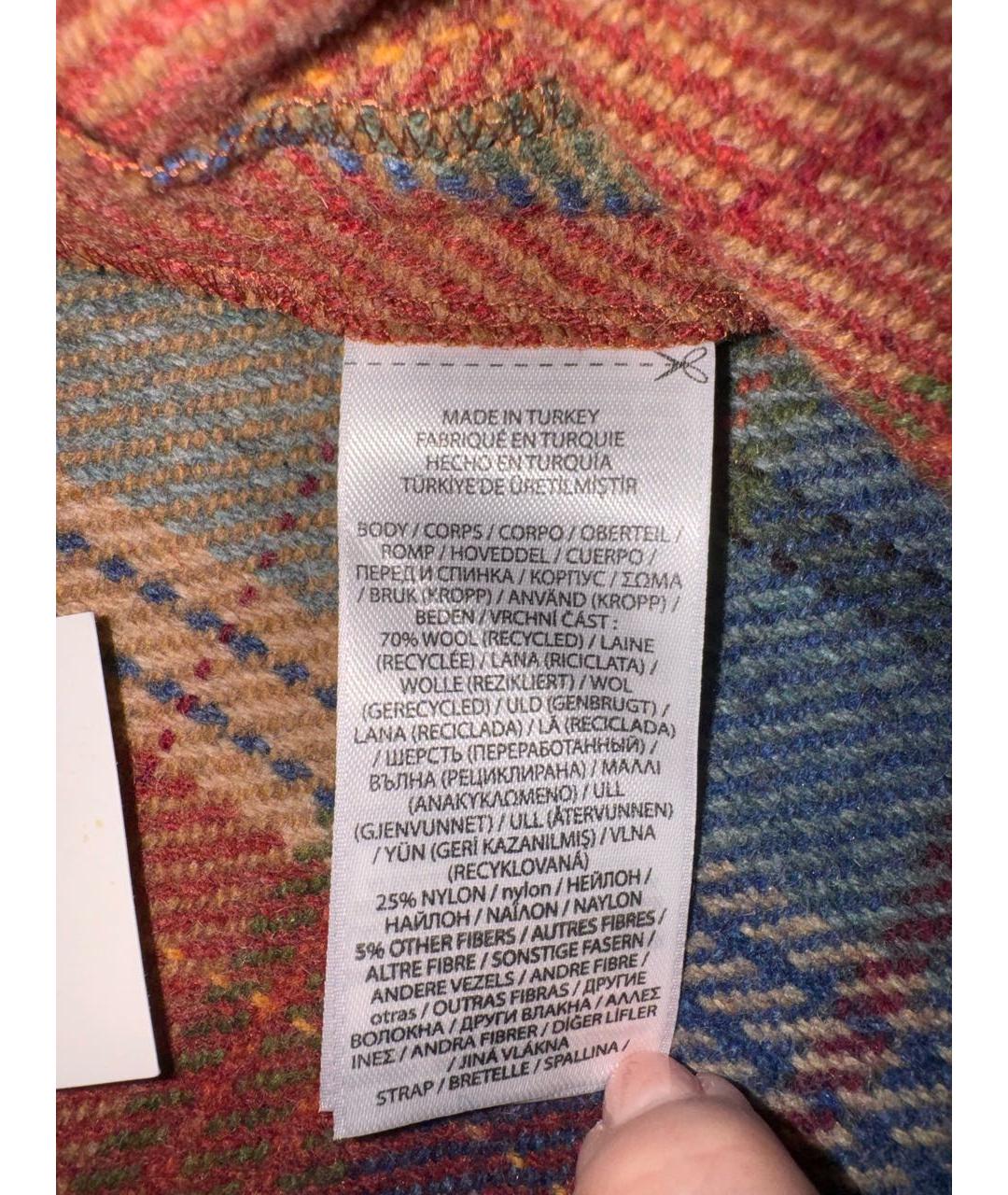 POLO RALPH LAUREN Мульти шерстяная юбка мини, фото 5