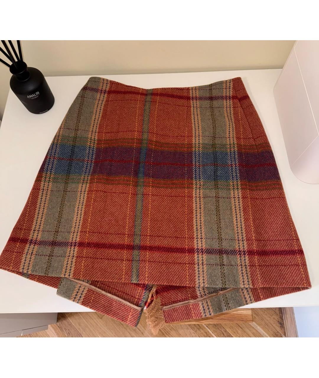 POLO RALPH LAUREN Мульти шерстяная юбка мини, фото 2