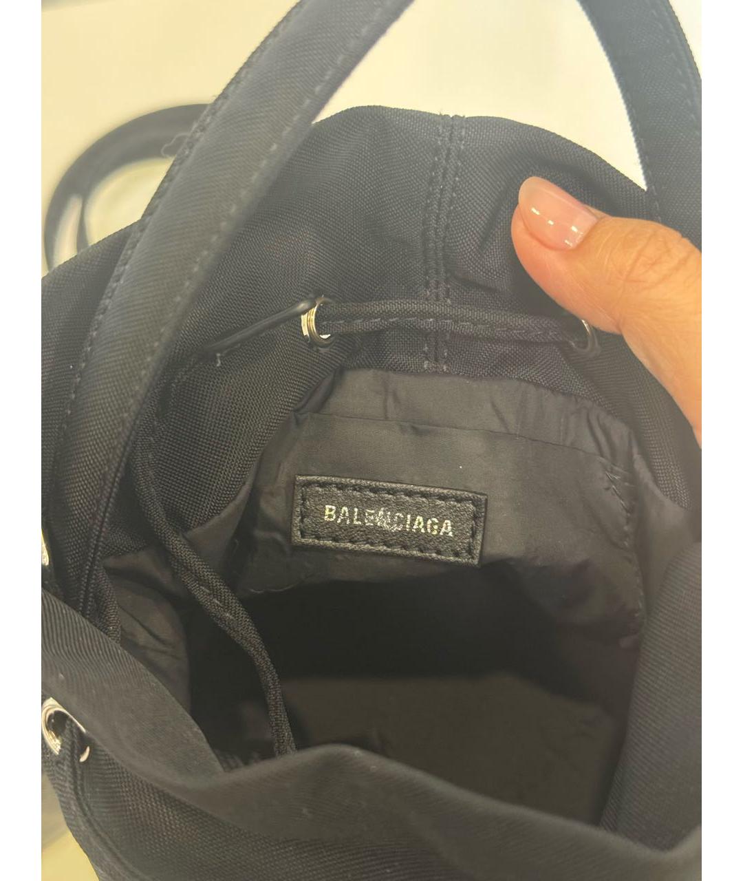 BALENCIAGA Черная тканевая сумка с короткими ручками, фото 3