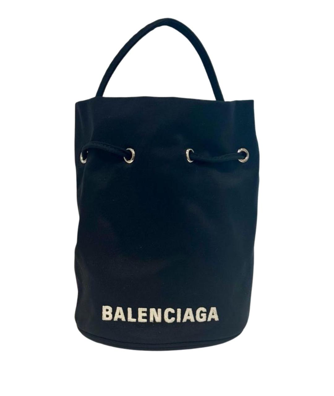 BALENCIAGA Черная тканевая сумка с короткими ручками, фото 1