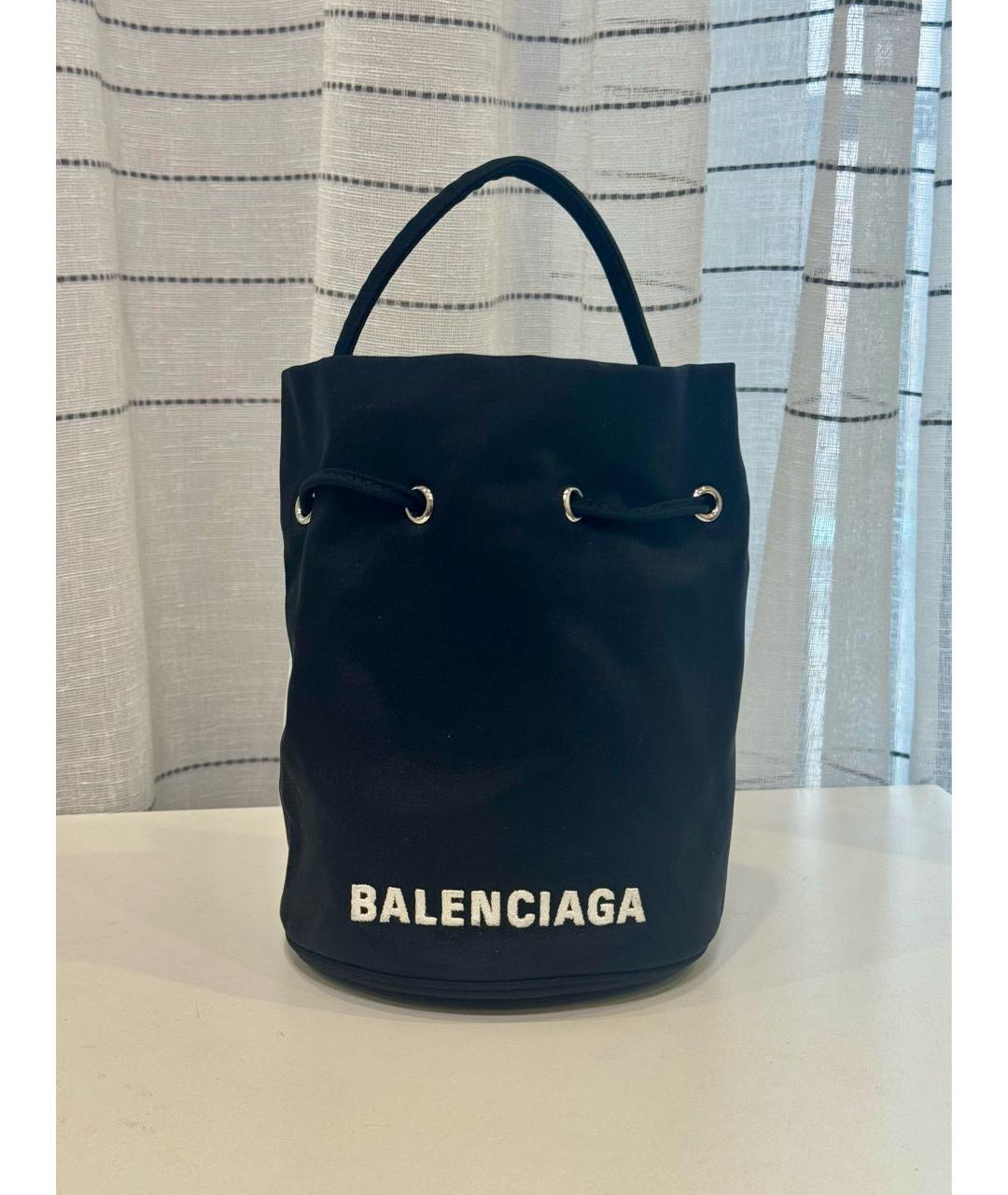 BALENCIAGA Черная тканевая сумка с короткими ручками, фото 8