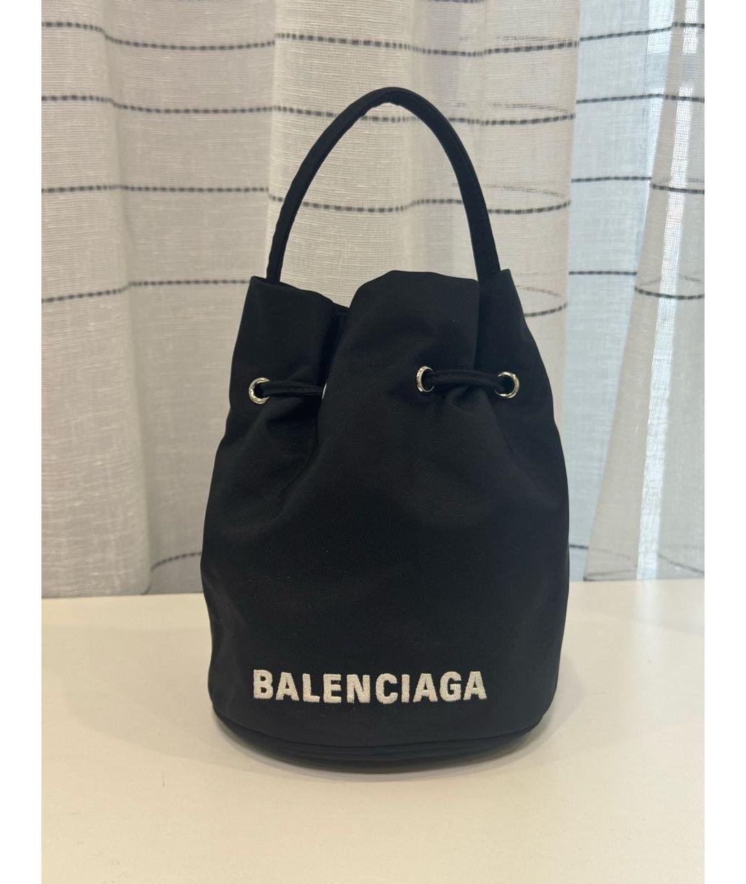 BALENCIAGA Черная тканевая сумка с короткими ручками, фото 2