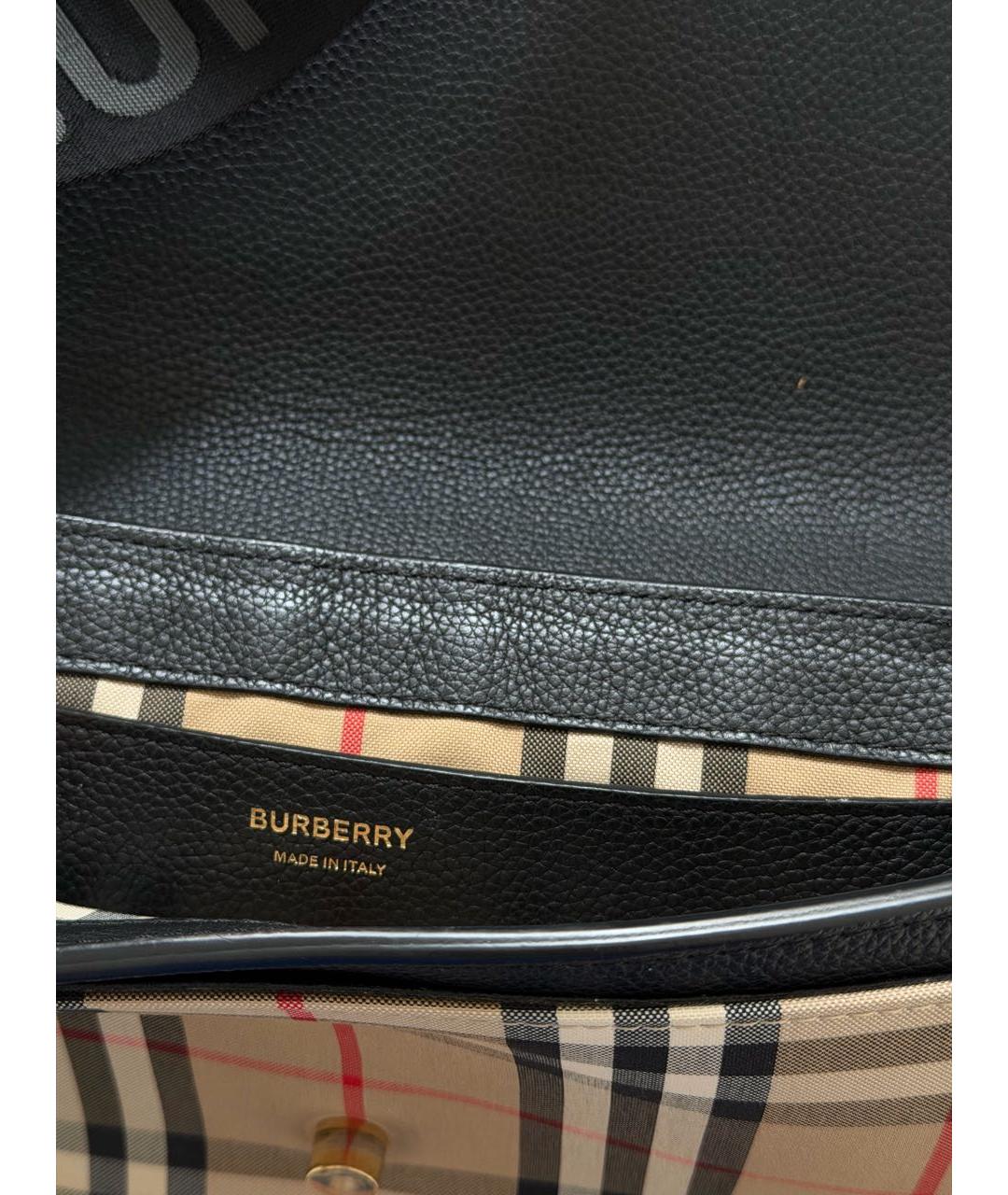 BURBERRY Черная кожаная сумка через плечо, фото 6
