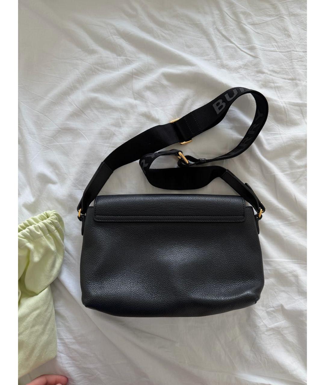 BURBERRY Черная кожаная сумка через плечо, фото 2