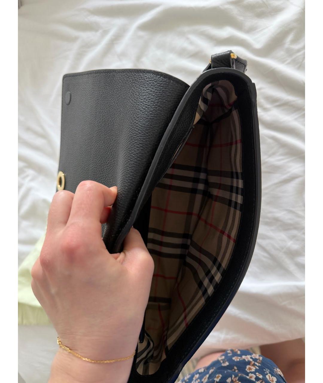 BURBERRY Черная кожаная сумка через плечо, фото 5