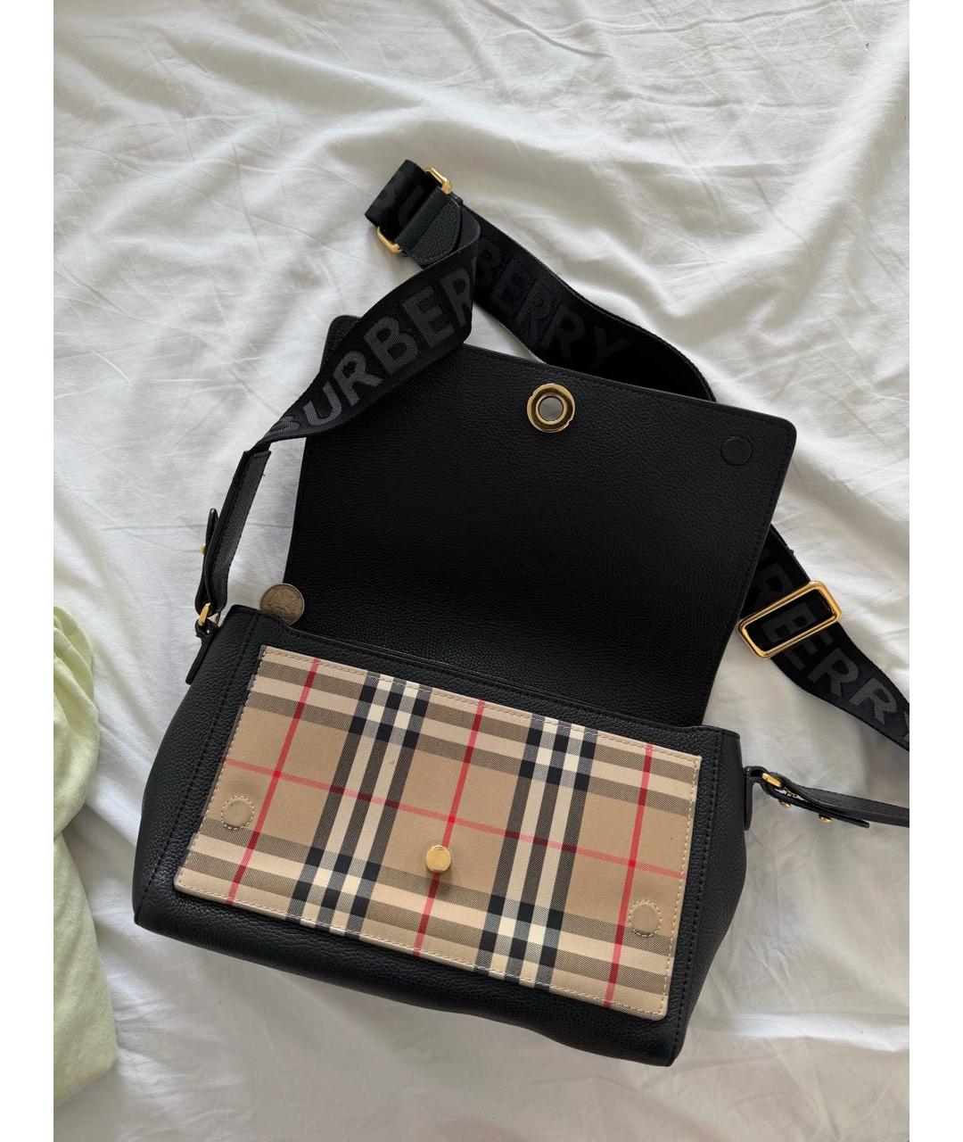 BURBERRY Черная кожаная сумка через плечо, фото 3